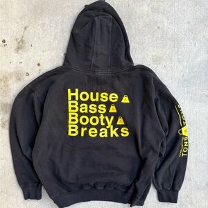 Vintage Black Men’s House Music Techno rave EDM Hoodie XL 25x27